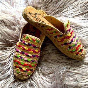 🌈 Sam Edelman natural woven 🌈 Rainbow sandals